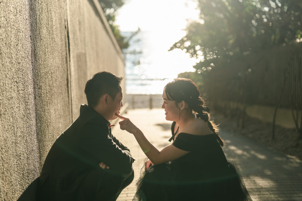 サンセットが綺麗な前撮り